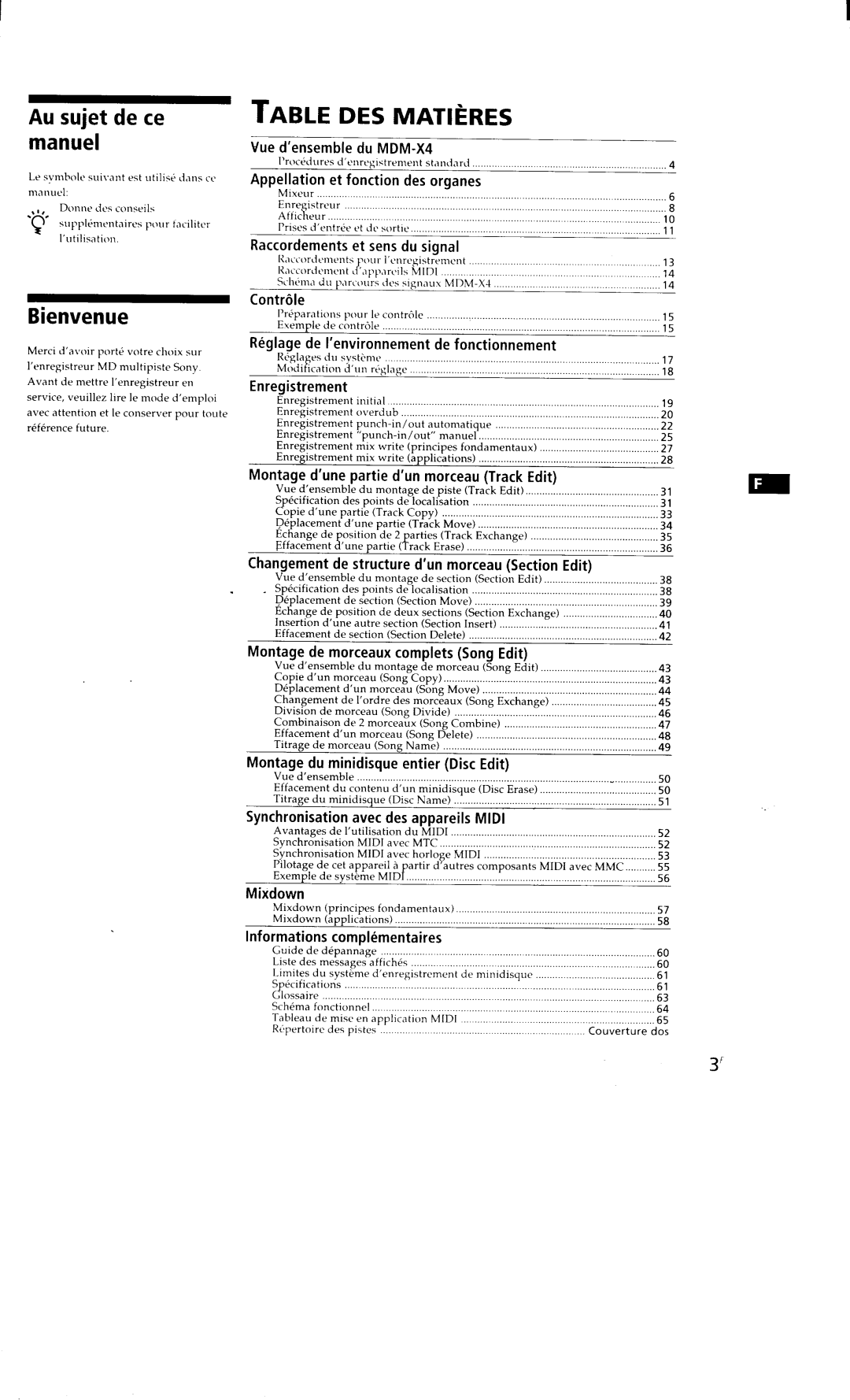 Sony MDM-X4 manual 