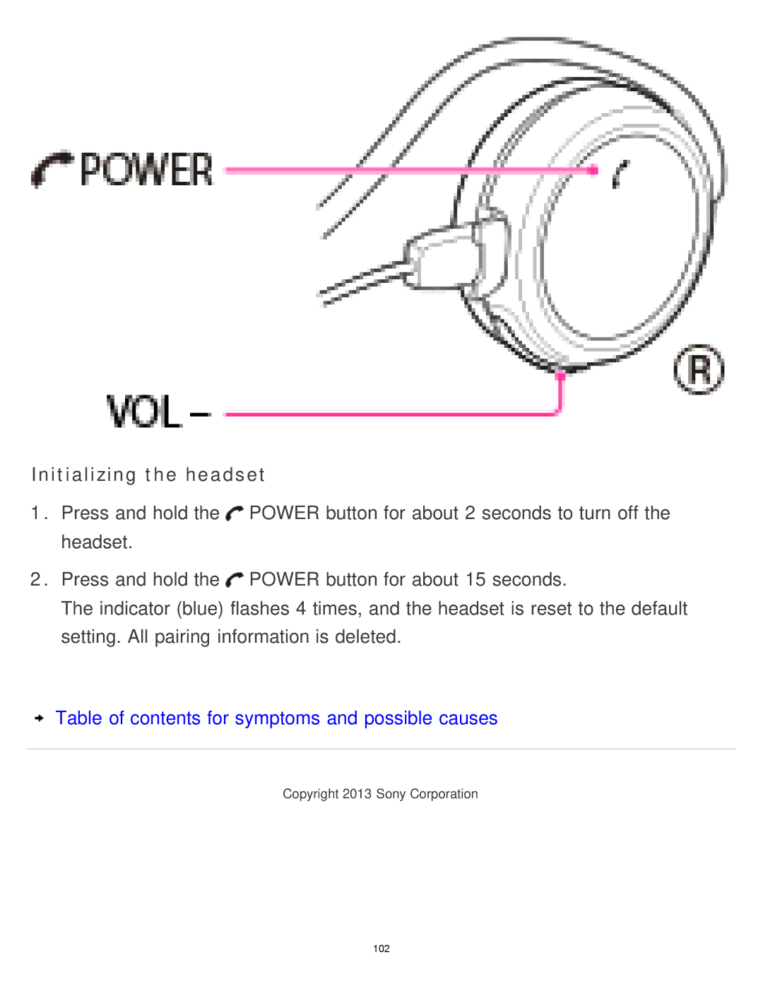 Sony MDR-AS700BT manual Initializing the headset 