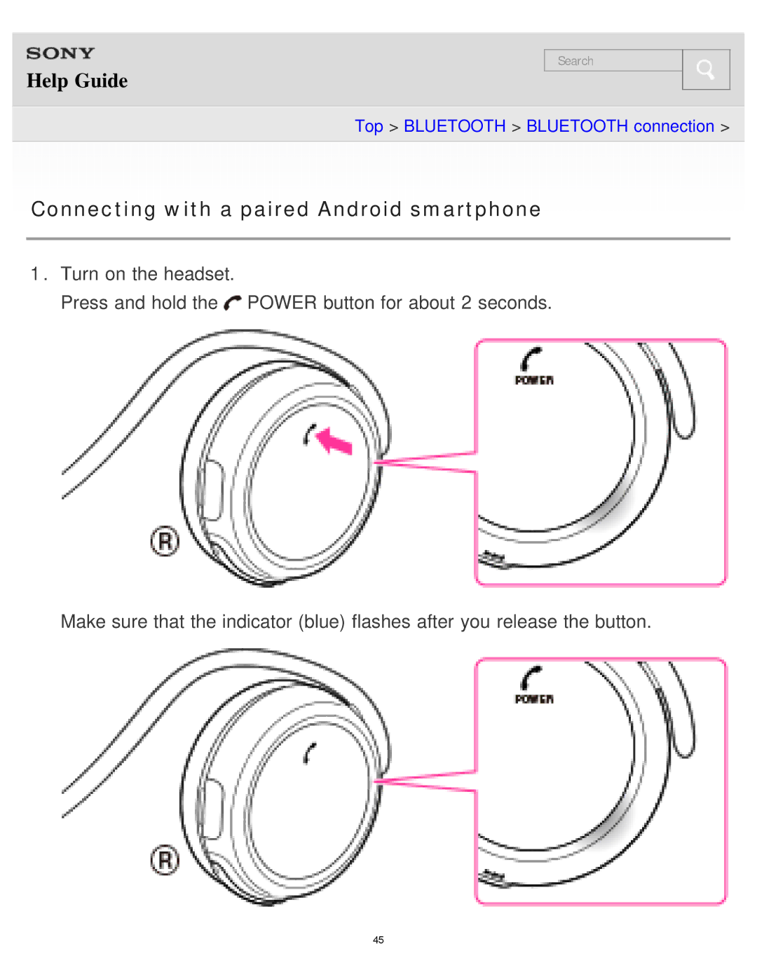 Sony MDR-AS700BT manual Connecting with a paired Android smartphone 