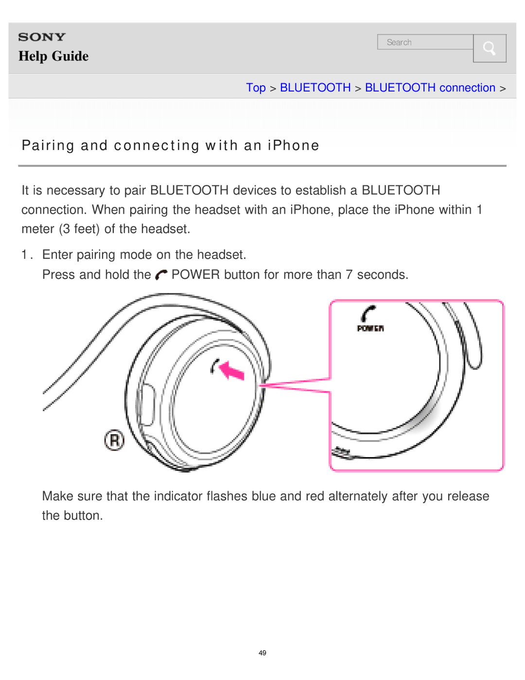 Sony MDR-AS700BT manual Pairing and connecting with an iPhone 