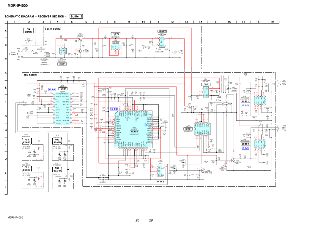 Sony MDR-IF4000 service manual Schematic Diagram Receiver Section Suffix-12 