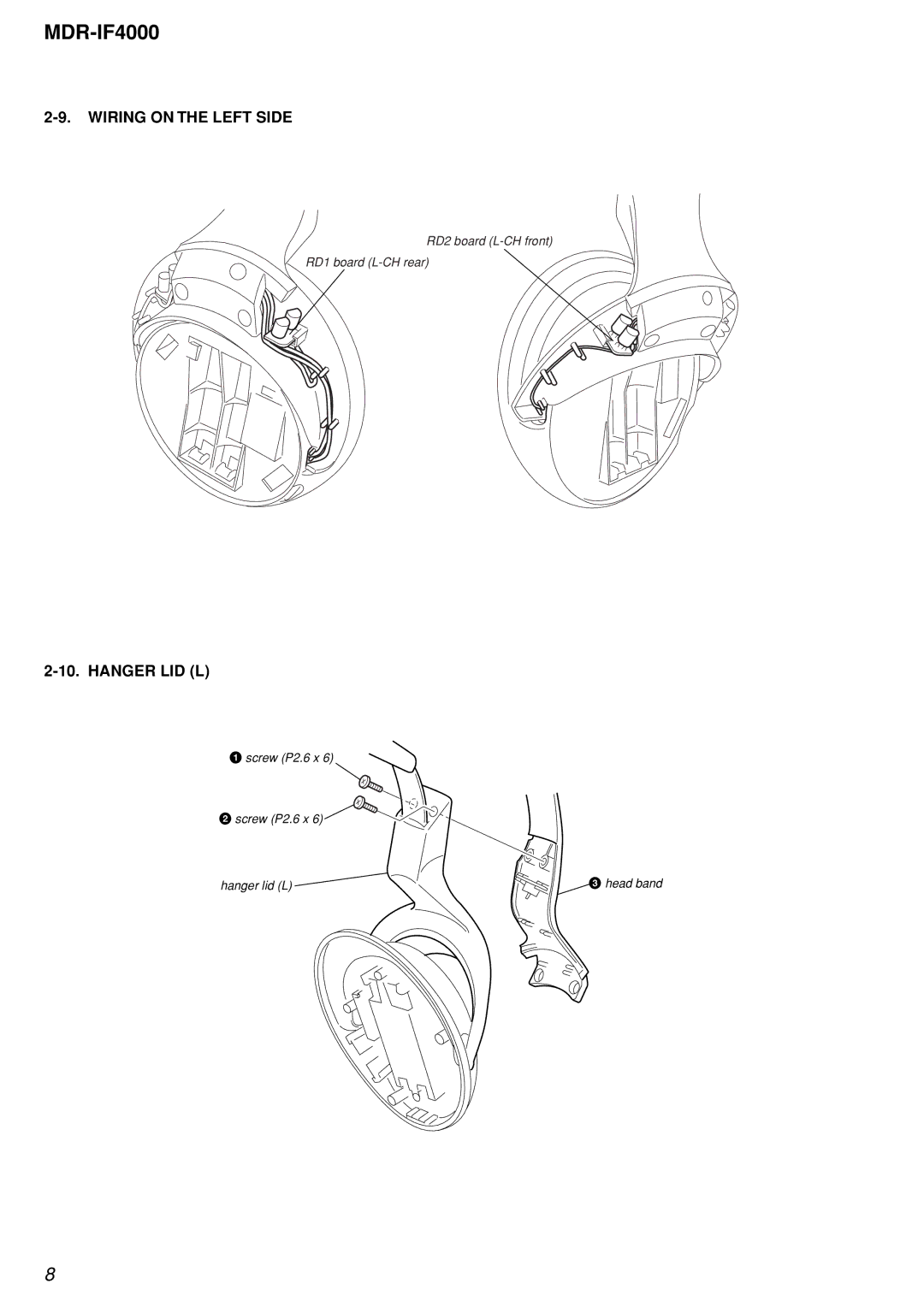 Sony MDR-IF4000 service manual Wiring on the Left Side 
