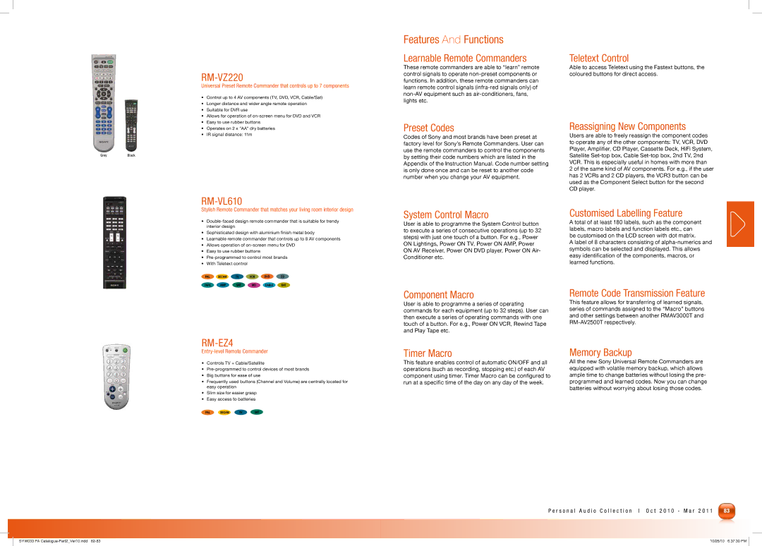 Sony MDRPQ4/PNK manual Features And Functions 