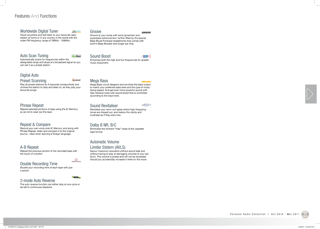 Sony MDRPQ4/PNK manual Features And Functions 