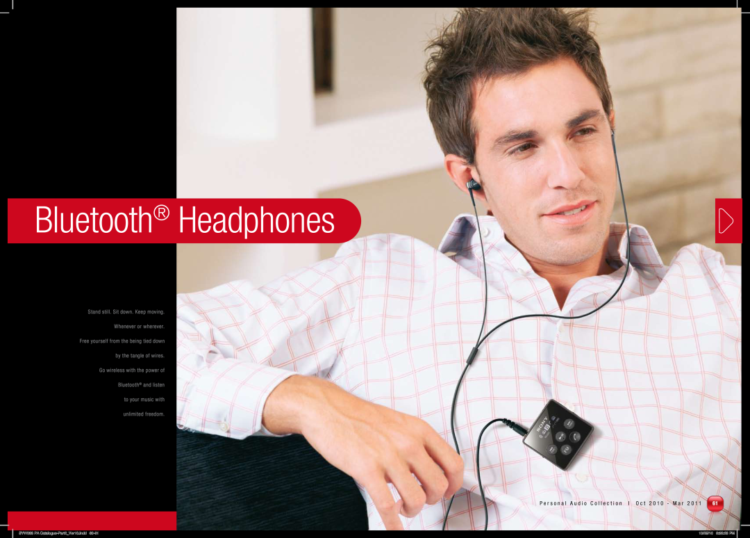 Sony MDRPQ4/PNK manual Bluetooth Headphones, Music Unplugged, Stand still. Sit down. Keep moving, Whenever or wherever 