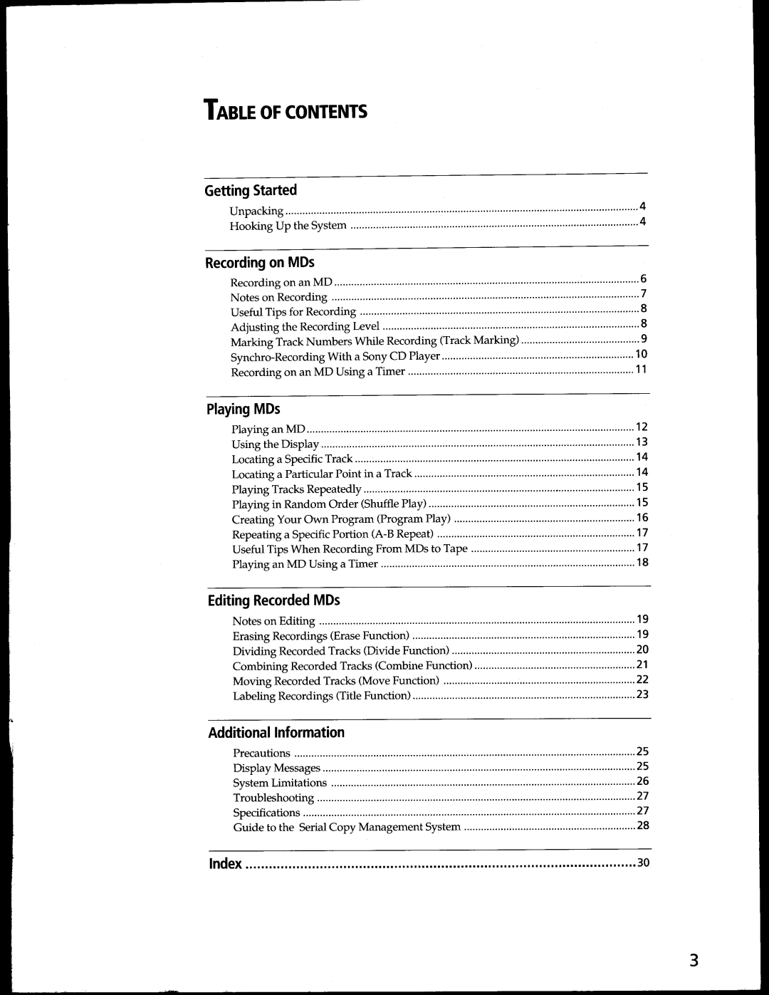 Sony MDS-302 manual 