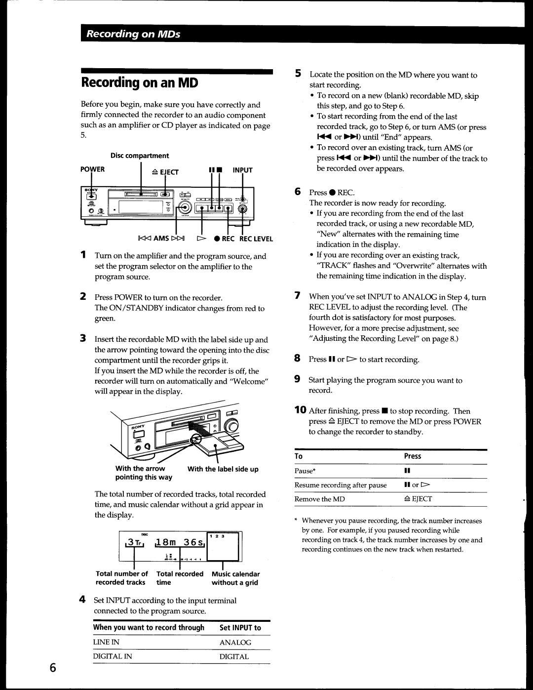 Sony MDS-302 manual 