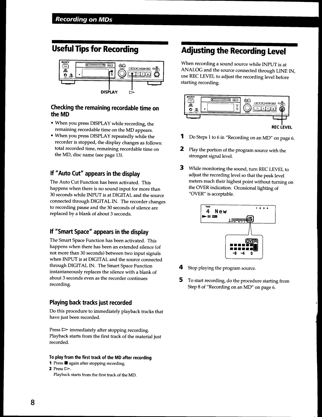 Sony MDS-302 manual 