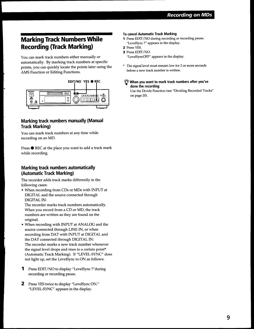 Sony MDS-302 manual 