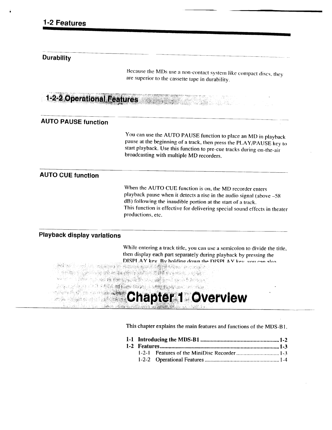 Sony MDS-B1 manual 