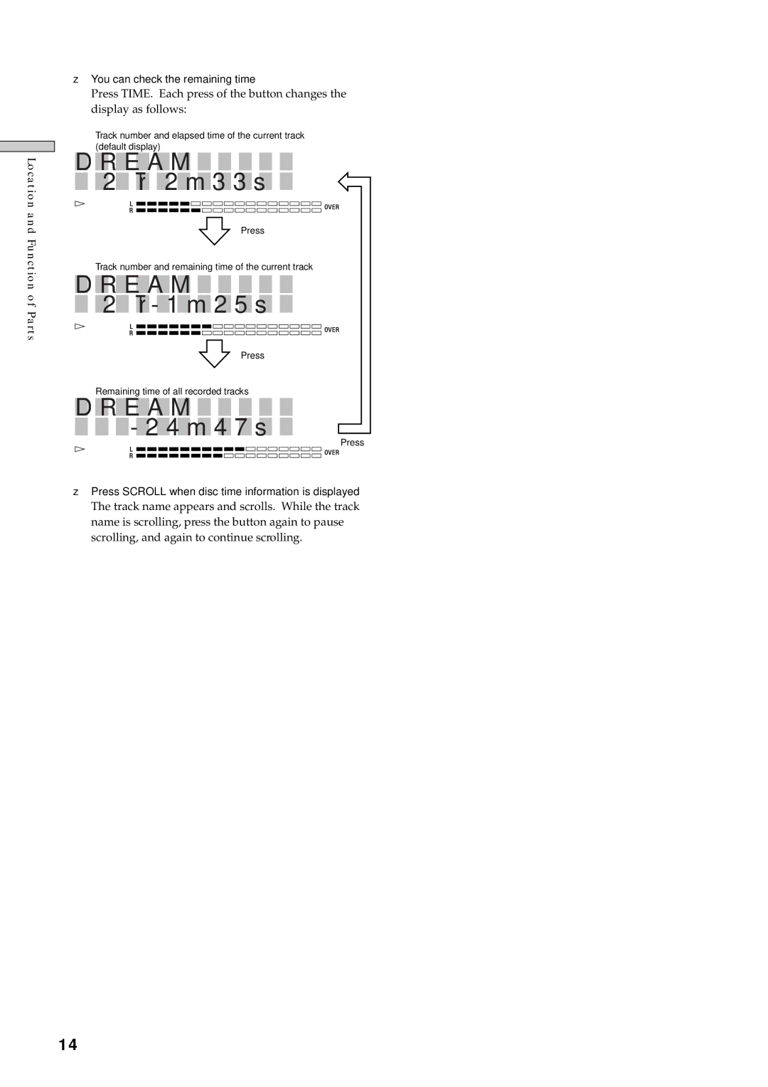 Sony MDS-E10 manual E a M 2 Tr 1 m 2 5 s 