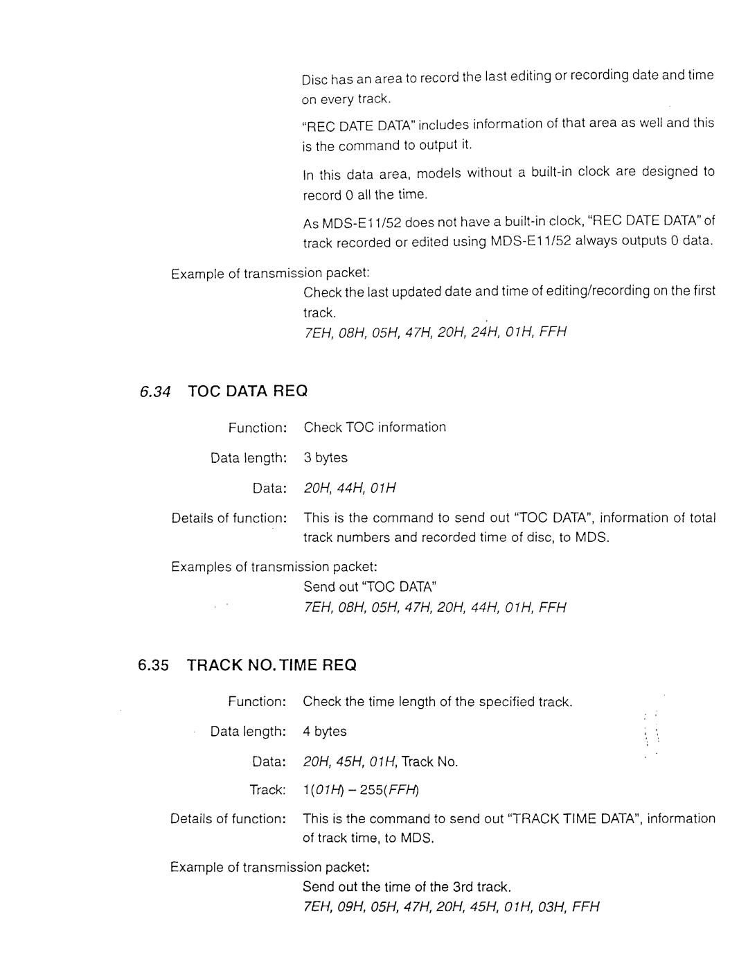 Sony MDS-E52, MDS-E11 manual 