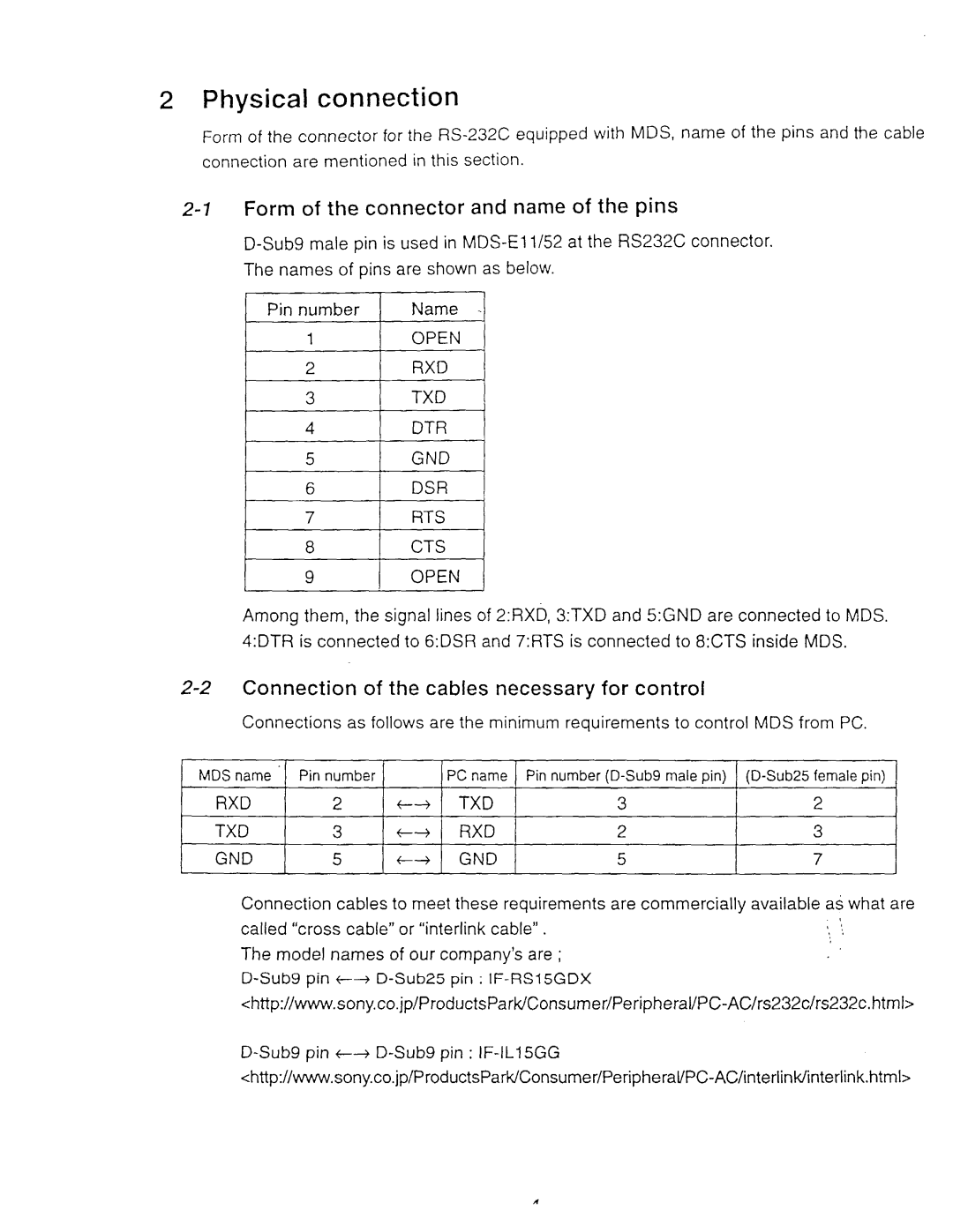 Sony MDS-E11, MDS-E52 manual 