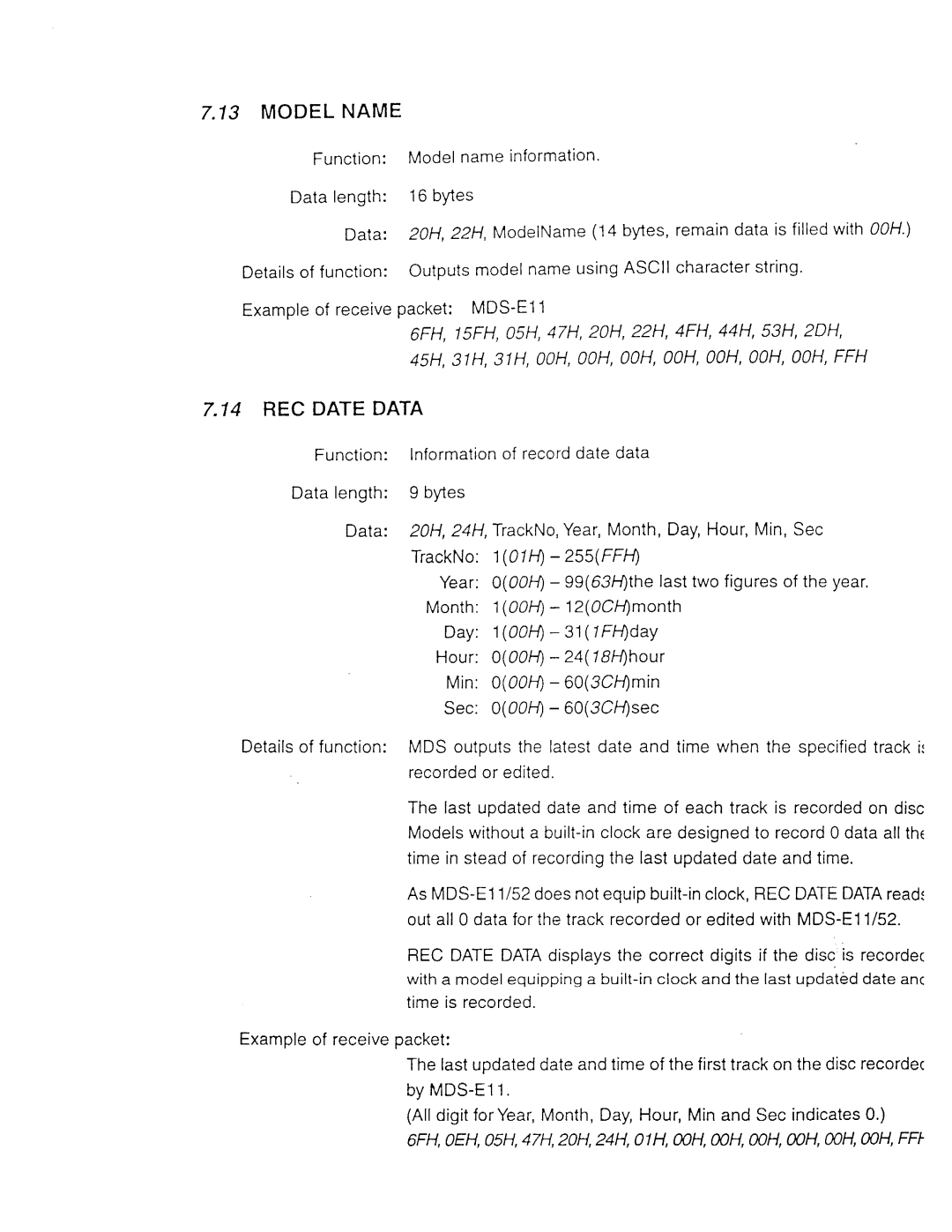 Sony MDS-E11, MDS-E52 manual 