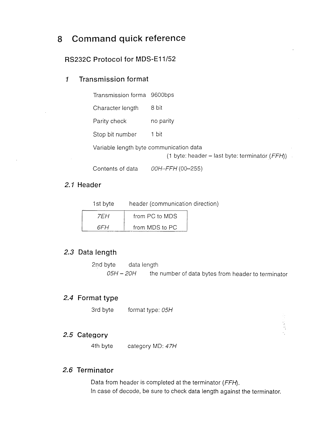 Sony MDS-E11, MDS-E52 manual 