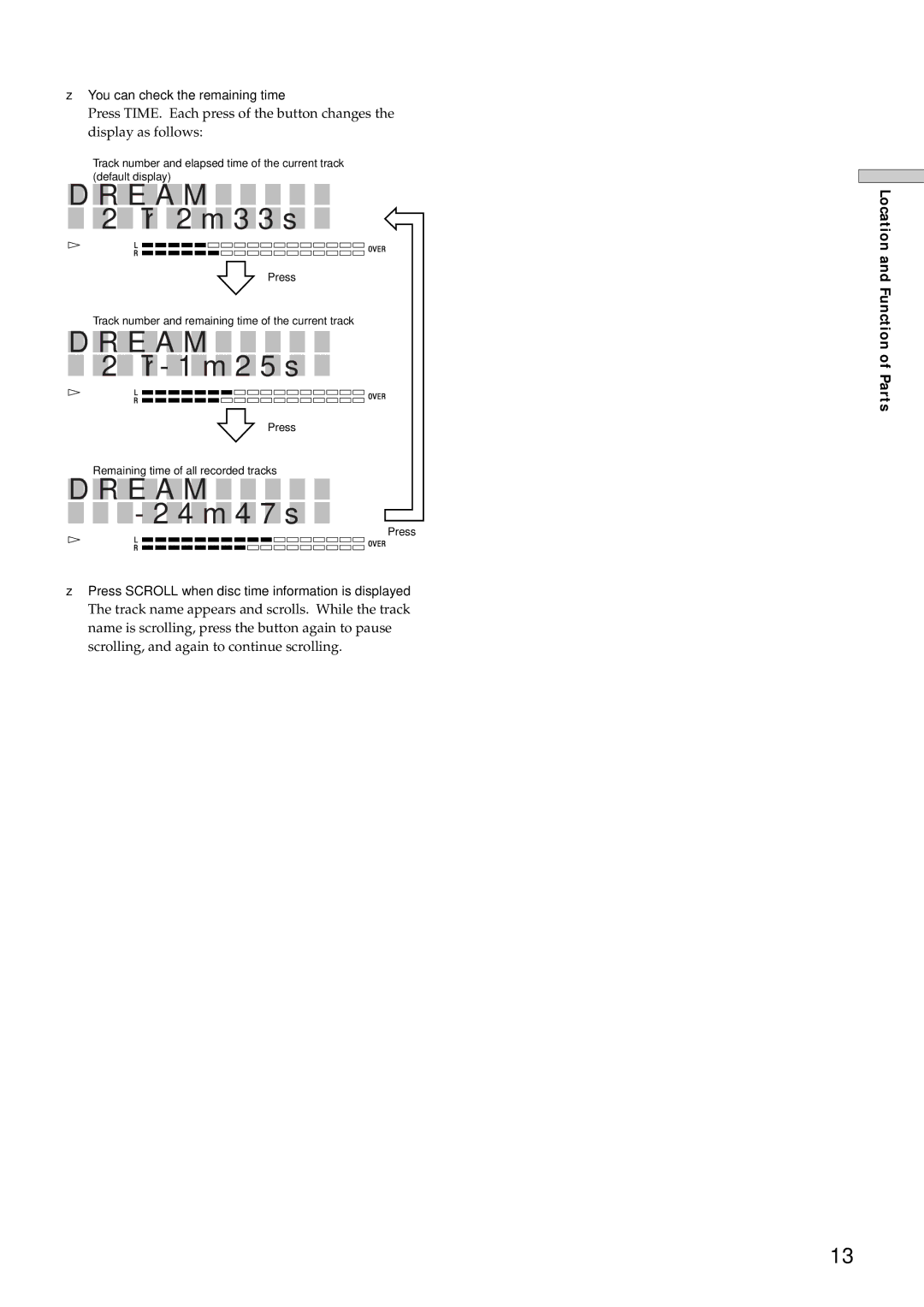 Sony MDS-E12 operating instructions E a M 2 Tr 1 m 2 5 s 