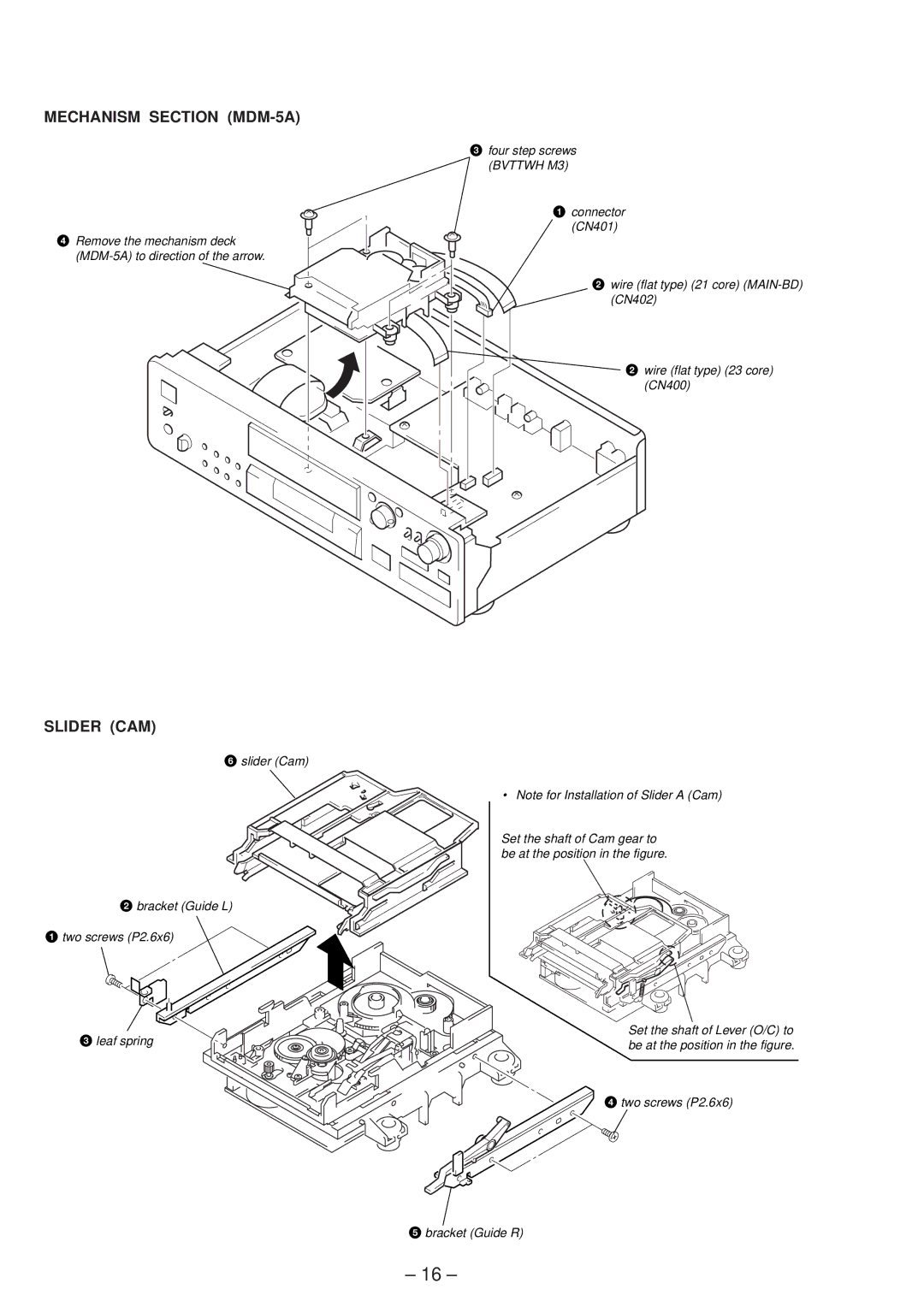 Sony MDS-JB920 service manual Mechanism Section MDM-5A, Slider CAM 