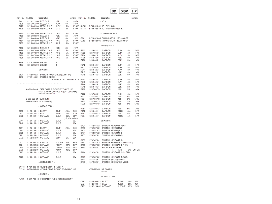 Sony MDS-JB920 service manual Disp 