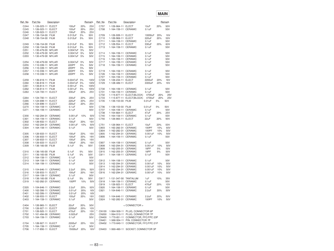 Sony MDS-JB920 service manual C252 Mylar 