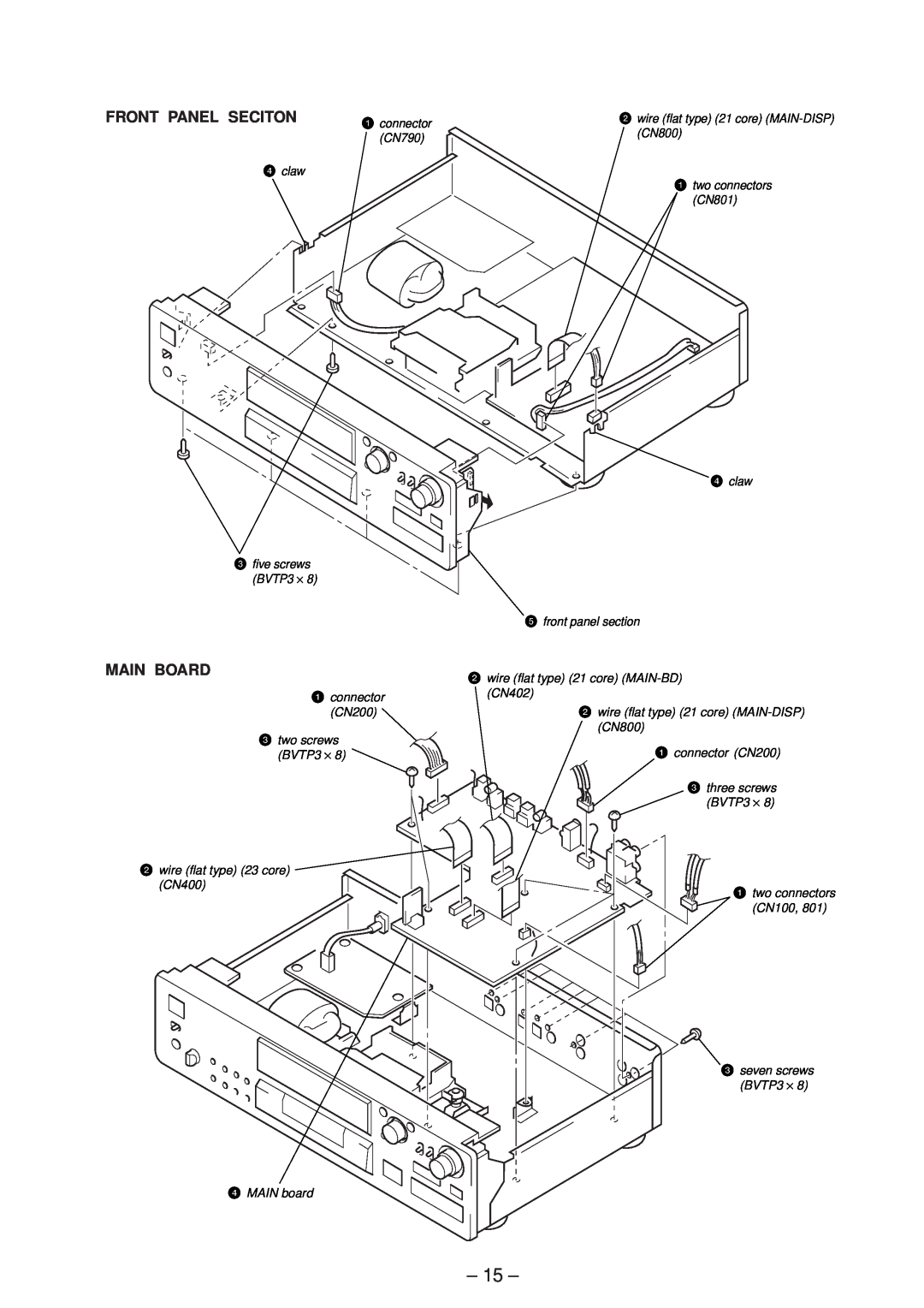 Sony MDS-JB920 service manual 15, Front Panel Seciton, Main Board 