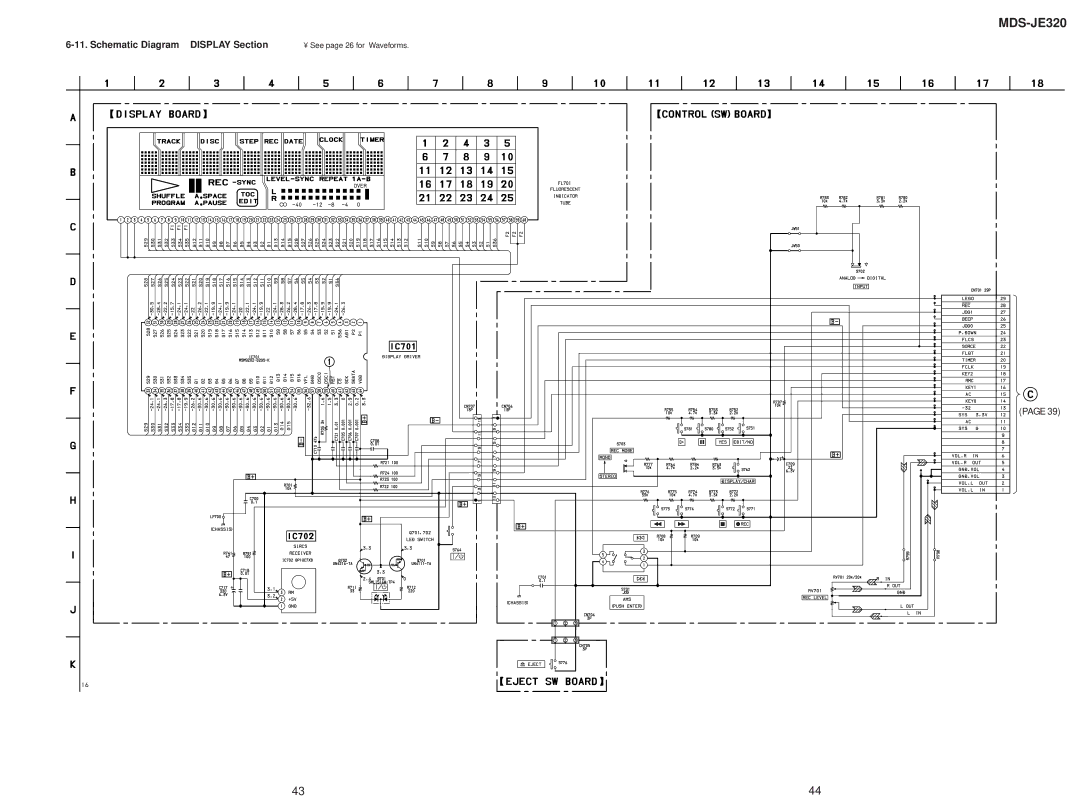 Sony MDS-JD320 service manual Schematic Diagram Display Section 