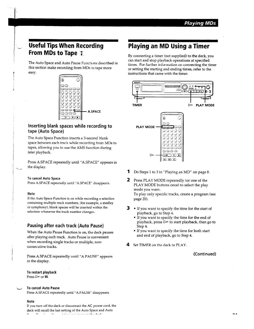 Sony MDS-JE510, MDS-JE500 manual 