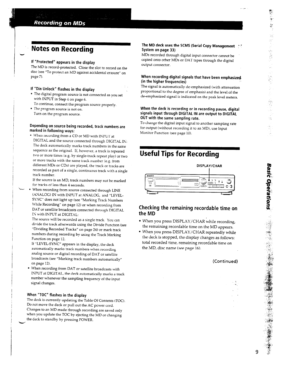 Sony MDS-JE510, MDS-JE500 manual 