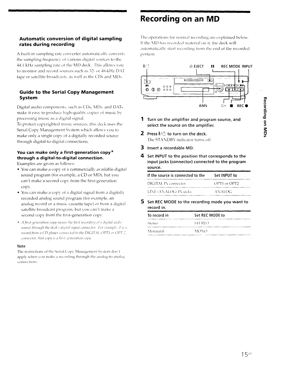 Sony MDS-JE630 manual 