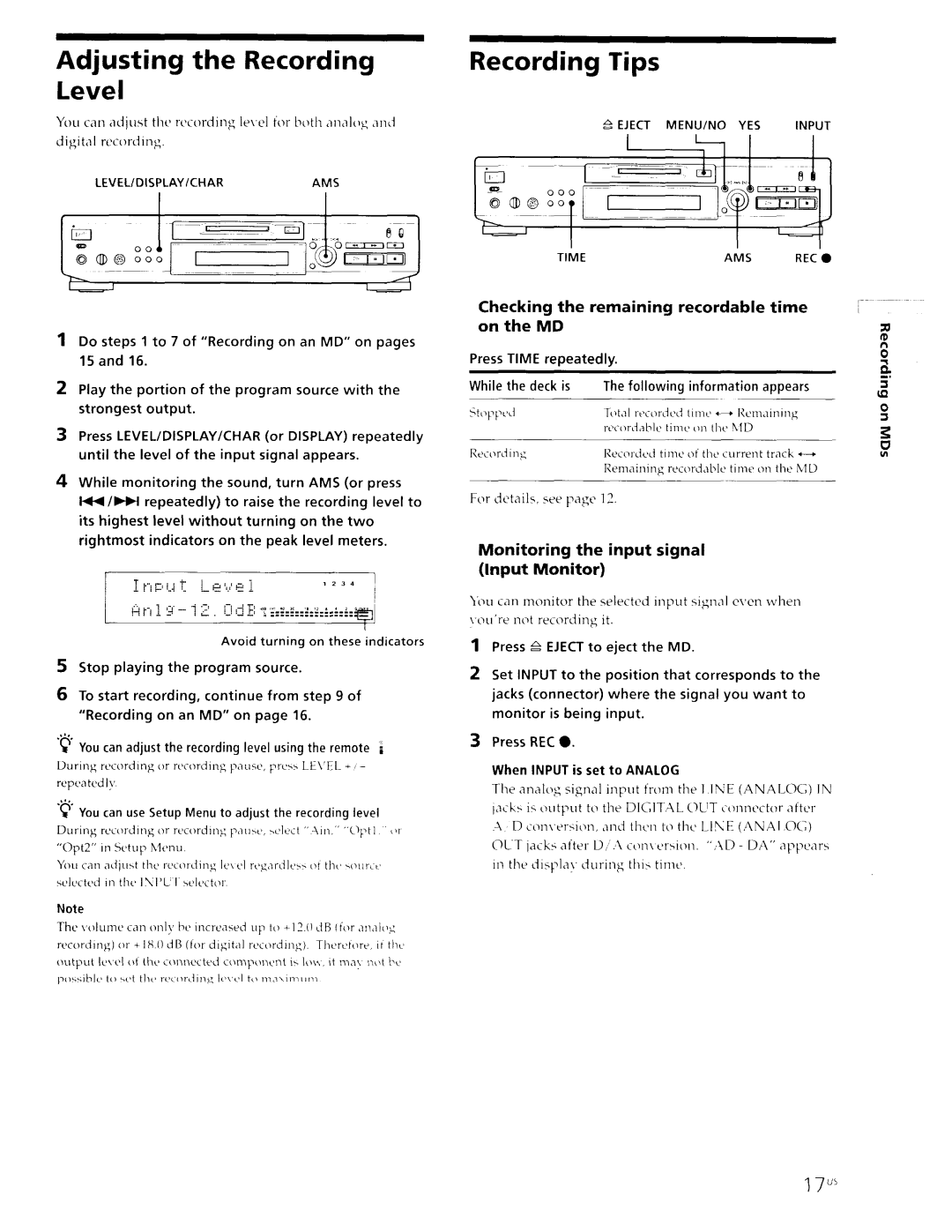 Sony MDS-JE630 manual 