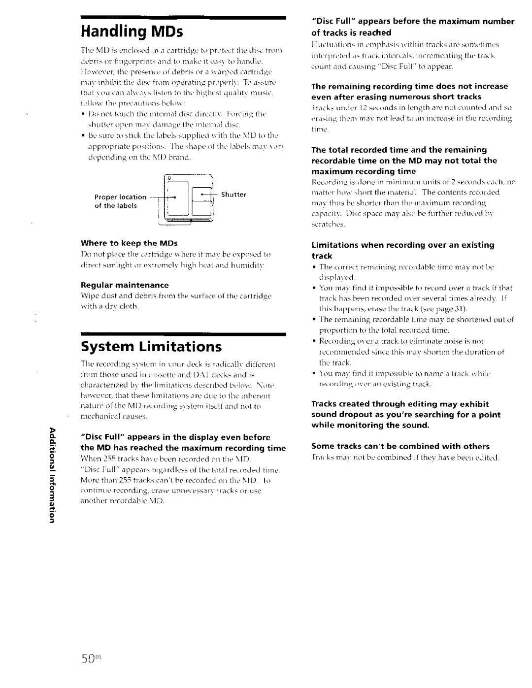 Sony MDS-JE630 manual 