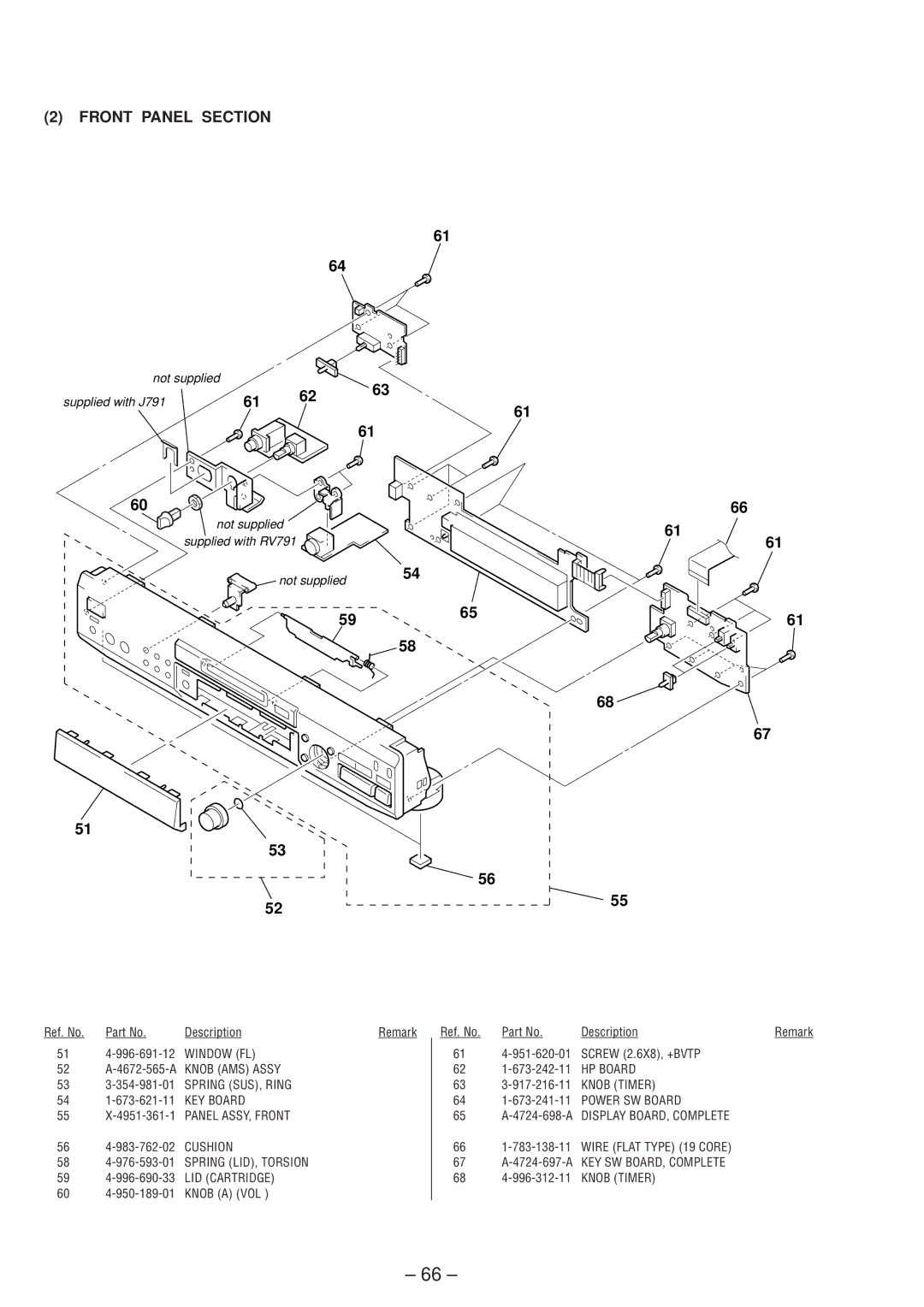 Sony MDS-JE630 service manual 65 A-4724-698-A Display BOARD, Complete, 67 A-4724-697-A KEY SW BOARD, Complete 