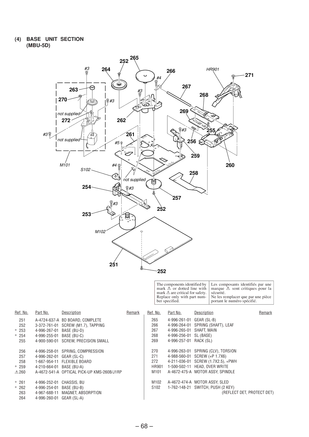 Sony MDS-JE630 service manual Base Unit Section MBU-5D 