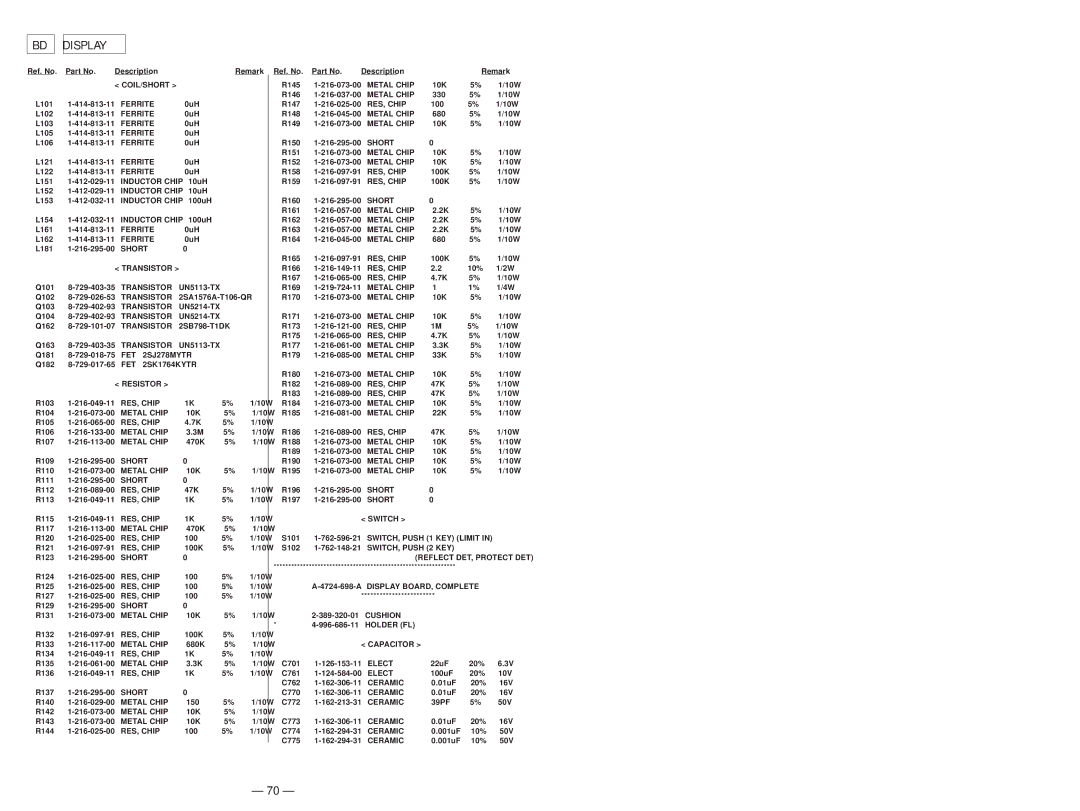 Sony MDS-JE630 service manual Display 