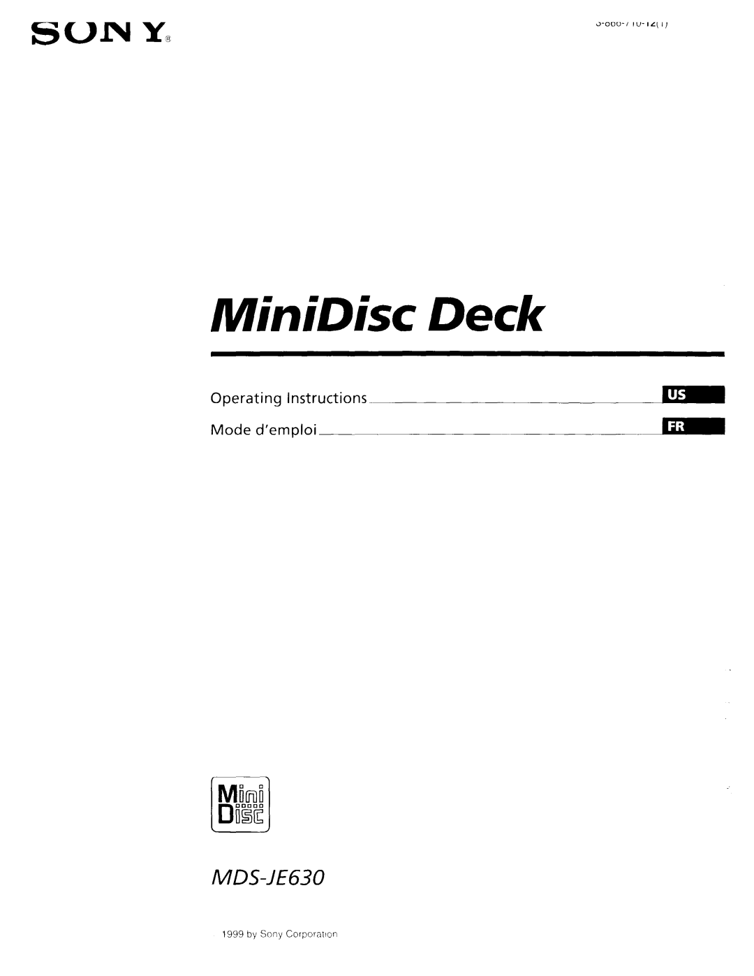 Sony MDS-JE630 service manual Specifications, Minidisc Deck, US Model Canadian Model 