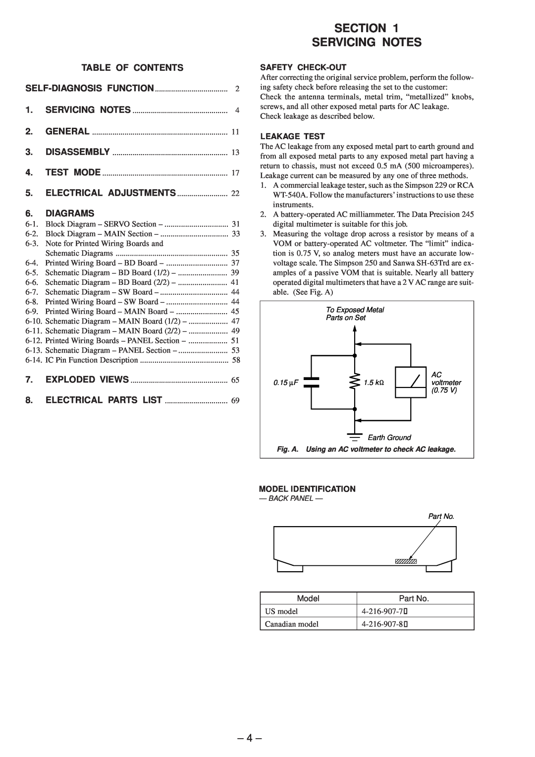 Sony MDS-JE630 Section Servicing Notes, Table Of Contents, Diagrams, Self-Diagnosisfunction, General, Disassembly 