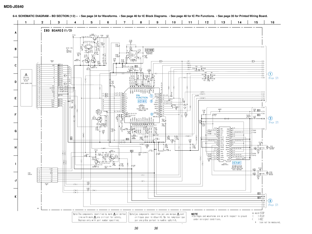 Sony MDS-JE640 specifications Pin 