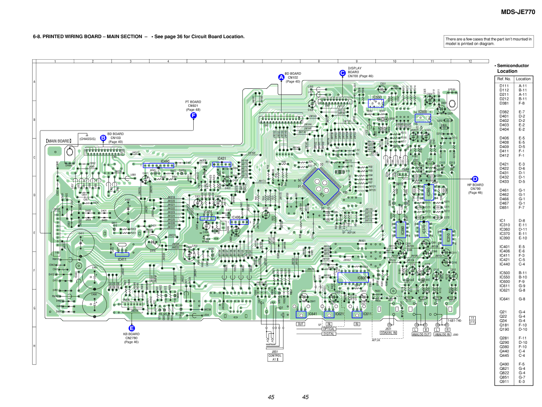 Sony MDS-JE770 specifications Model is printed on diagram, IC1 