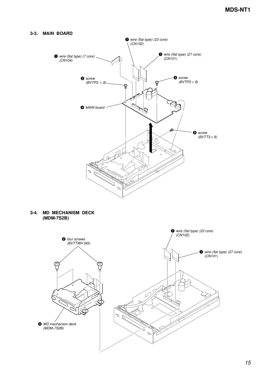 Sony MDS-NT1 service manual Main Board, MD Mechanism Deck MDM-7S2B 