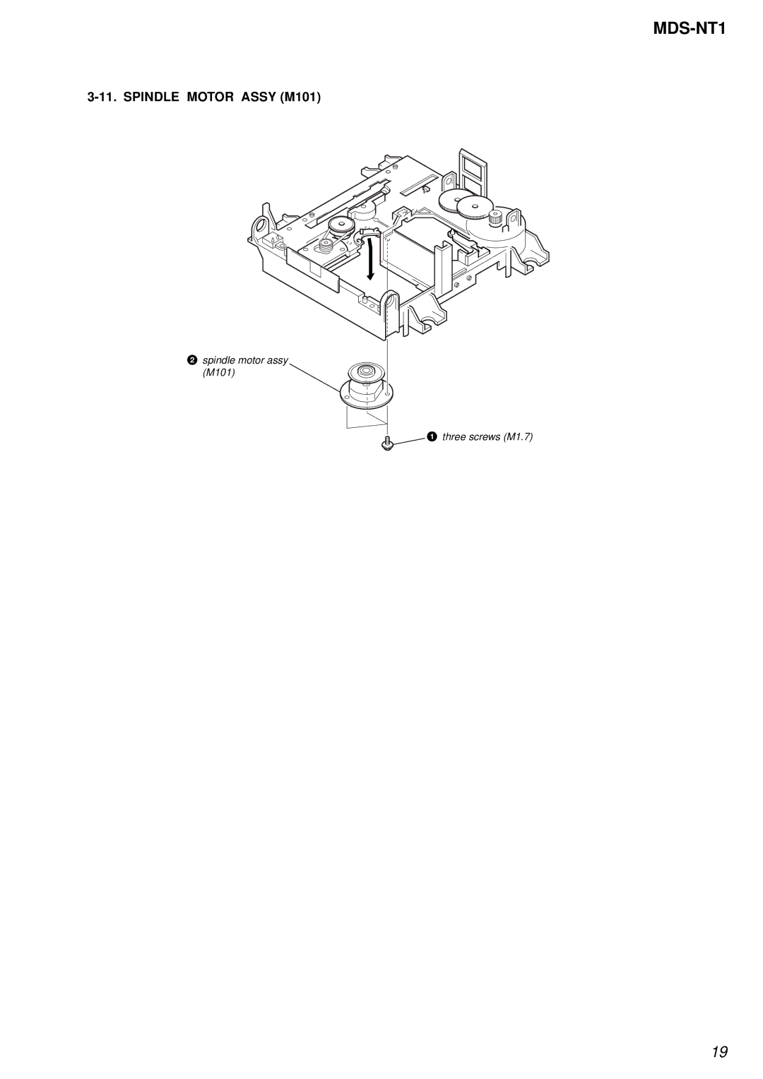 Sony MDS-NT1 service manual Spindle Motor Assy M101 