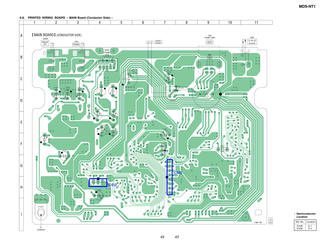 Sony MDS-NT1 service manual Printed Wiring Board Main Board Conductor Side 