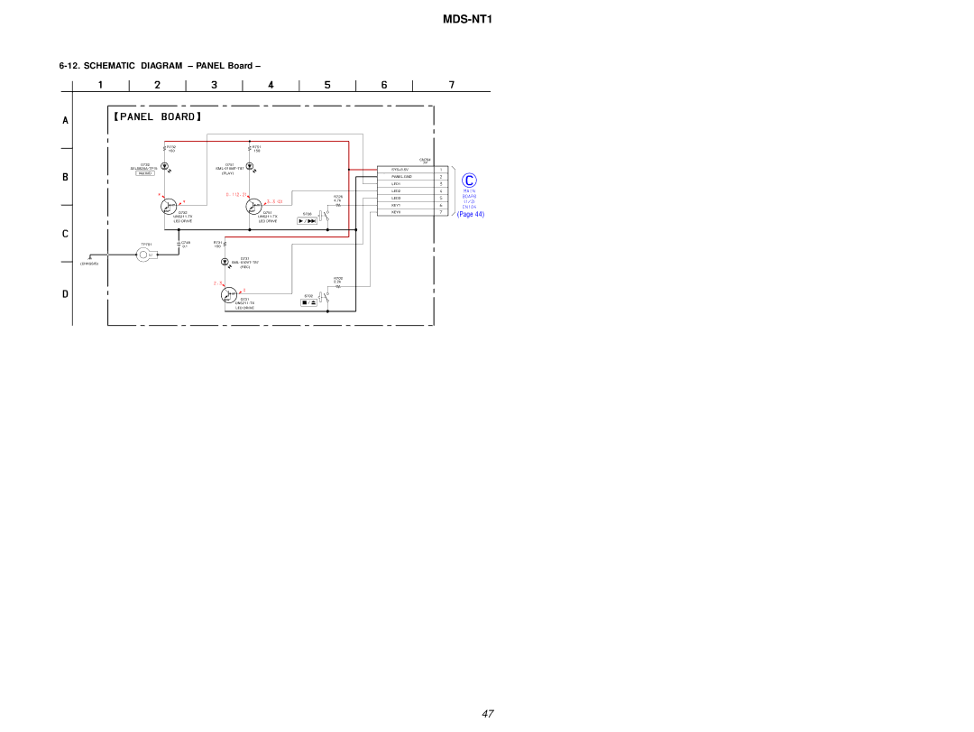 Sony MDS-NT1 service manual Schematic Diagram Panel Board 