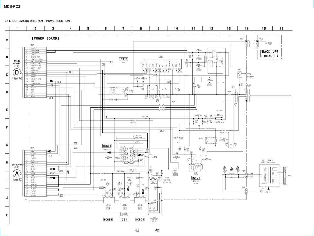 Sony MDS-PC2 service manual Schematic Diagram Power Section 