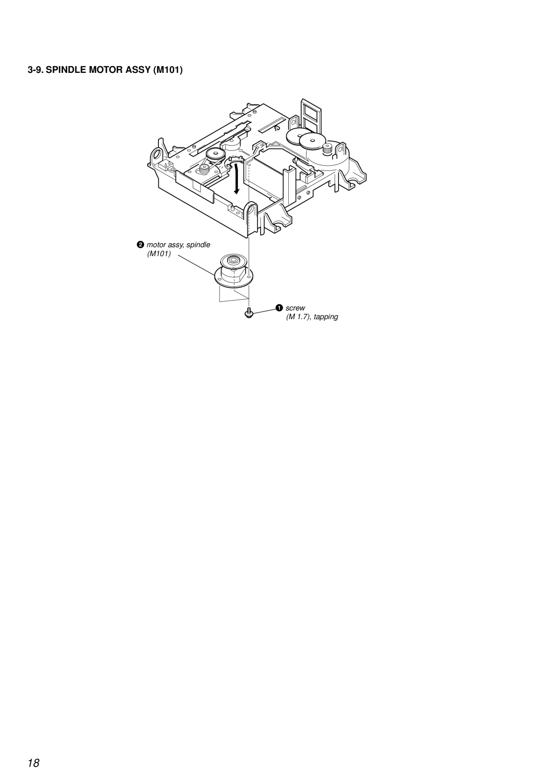 Sony MDS-PC3 specifications Spindle Motor Assy M101 