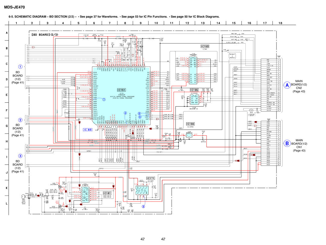 Sony MDS-S50 specifications Board Main 