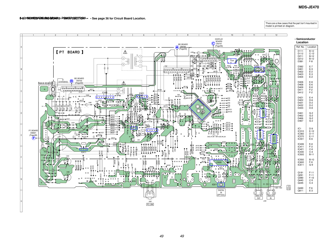 Sony MDS-S50 specifications Schematic Diagram Power Section 