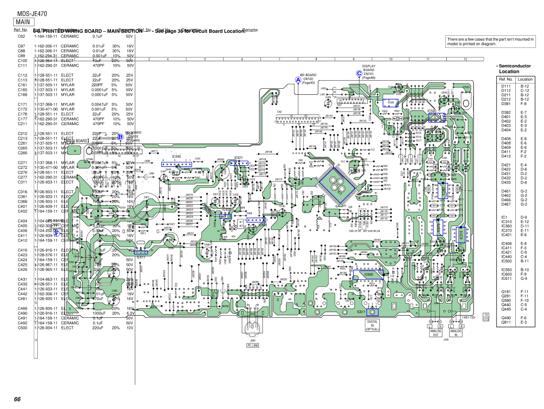 Sony MDS-S50 specifications MDS-JE470 Main, CN2 