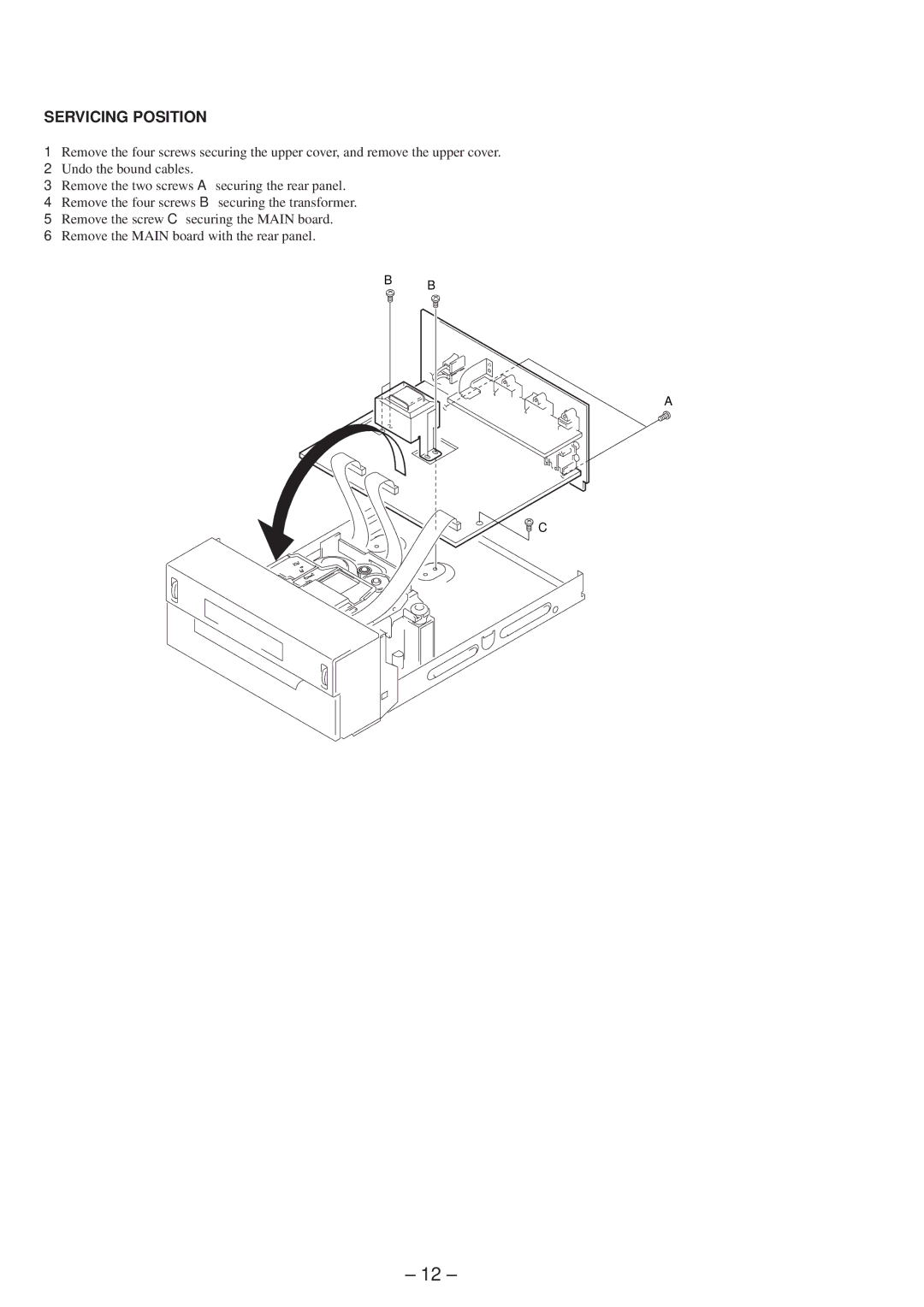 Sony MDS-SD1 service manual Servicing Position 