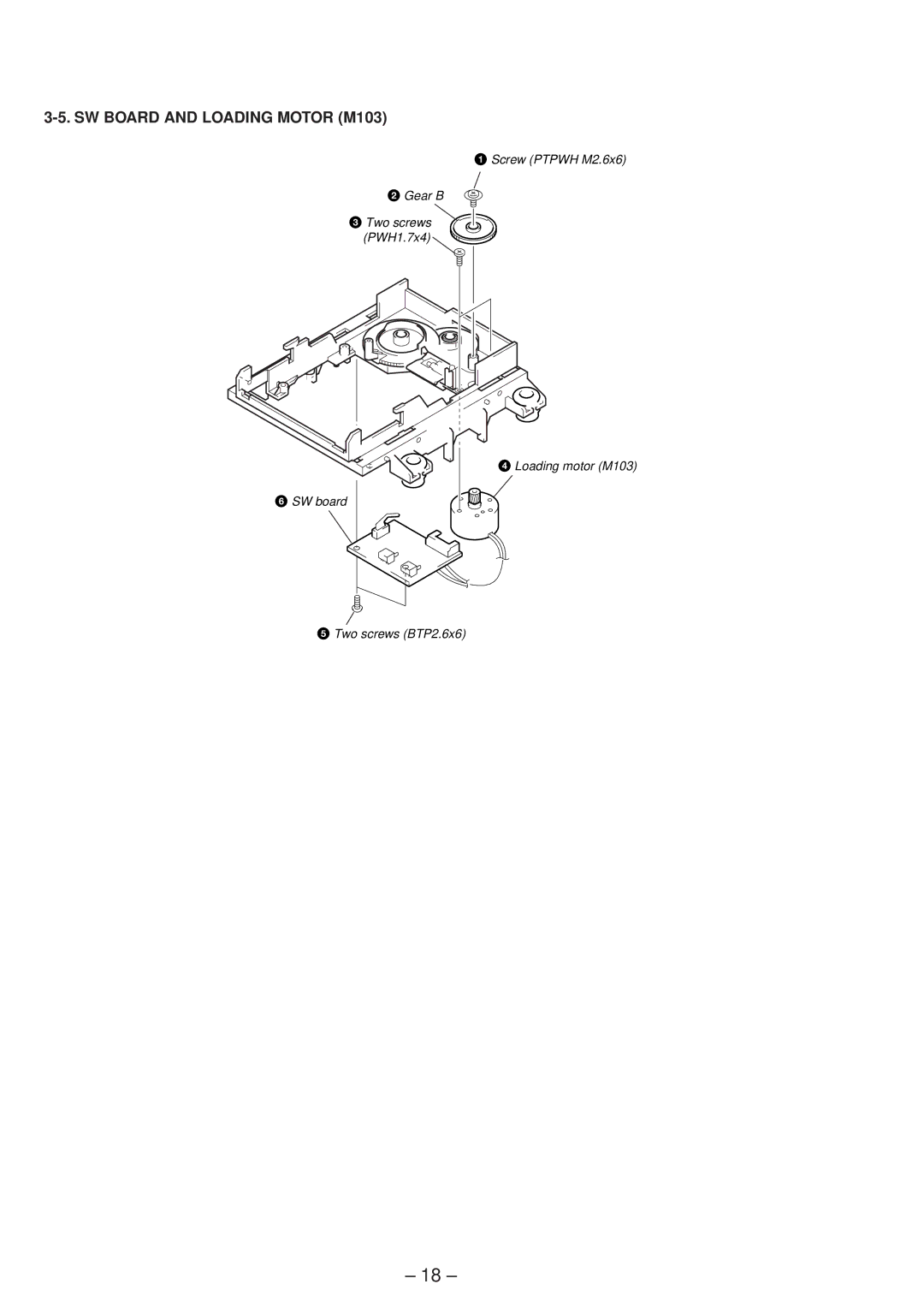 Sony MDS-SD1 service manual SW Board and Loading Motor M103 