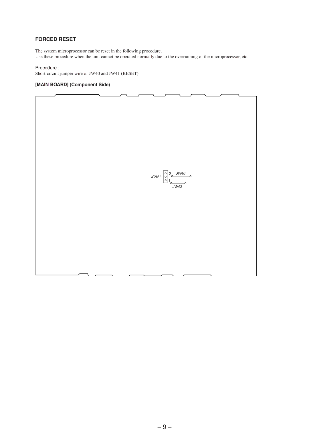 Sony MDS-SD1 service manual Forced Reset, Main Board Component Side 