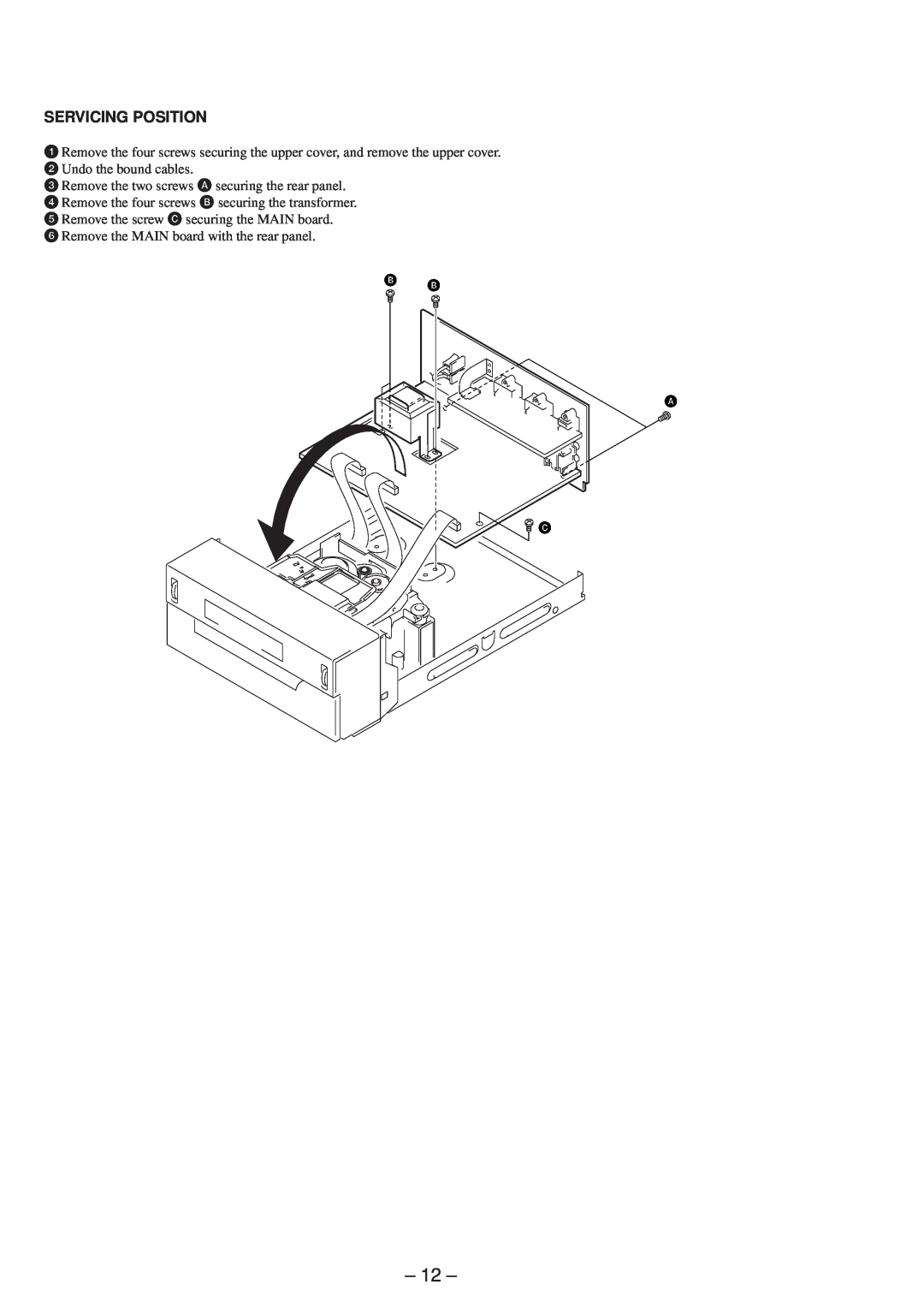 Sony MDS-SD1 service manual Servicing Position 